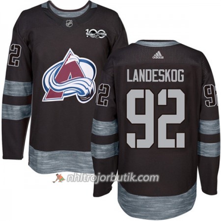 Män Ishockey Colorado Avalanche Tröja Gabriel Landeskog 92 1917-2017 100th Anniversary Adidas Svart Authentic